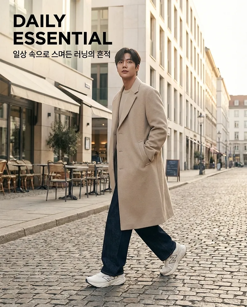 사용감이 느껴지는 뉴발란스 880 v15로 완성한 세련된 시티보이 룩