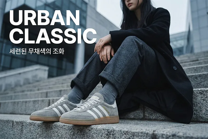 아디다스 핸드볼 스페지알 그레이 스니커즈 슬랙스 코디 방법